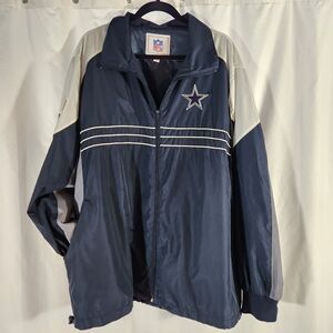 NFL Dallas Cowboys Blue and Gray Jacket Windbreaker Size XXL